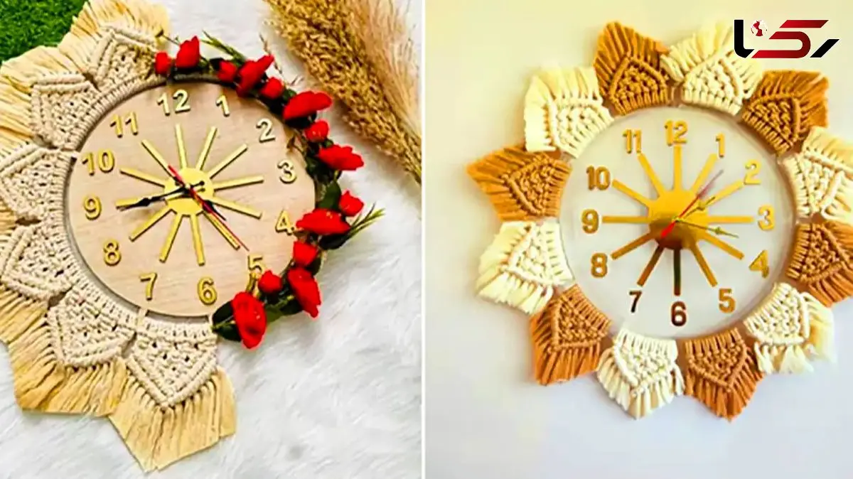 ساعت دیواری مکرومه؛ ترکیب هنر و آرامش در دکوراسیون منزل + 15 مدل زیبا