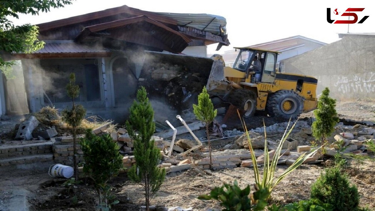 تخریب بنای وزارت نیرو در حریم رودخانه کرج + فیلم