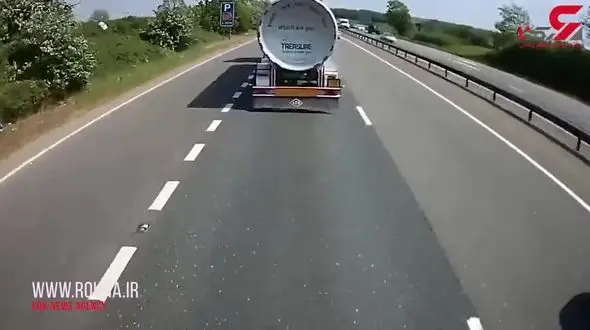  راننده ناشی یک تانکر از روی همه رد شد! +فیلم