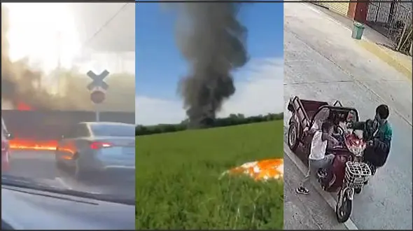 فیلم آتش گرفتن متهم  هنگام فرار از دست پلیس + 10 فیلم حادثه ای