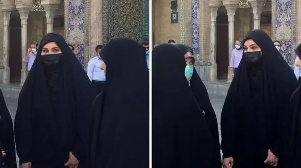 حضور «نرجس سلیمانی» دختر سردار سلیمانی و کاندیدای شورای شهر تهران در حرم شاه عبدالعظیم شهر ری + عکس