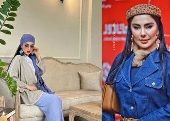 نگاهی به چیدمان منزل شیدا یوسفی در ضیافت شام ایرانی به سبک مینیمال لوکس/آشپزخانه‌ی مدرن با متریال لوکس، مبلمان مینیمال با فرم‌های نرم، لوستر مدرن، کاکتوس و کاج مطبق