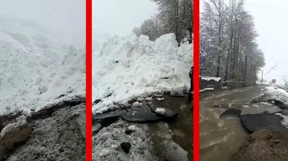 فیلم سقوط بهمن بزرگ در جاده چالوس + جزییات