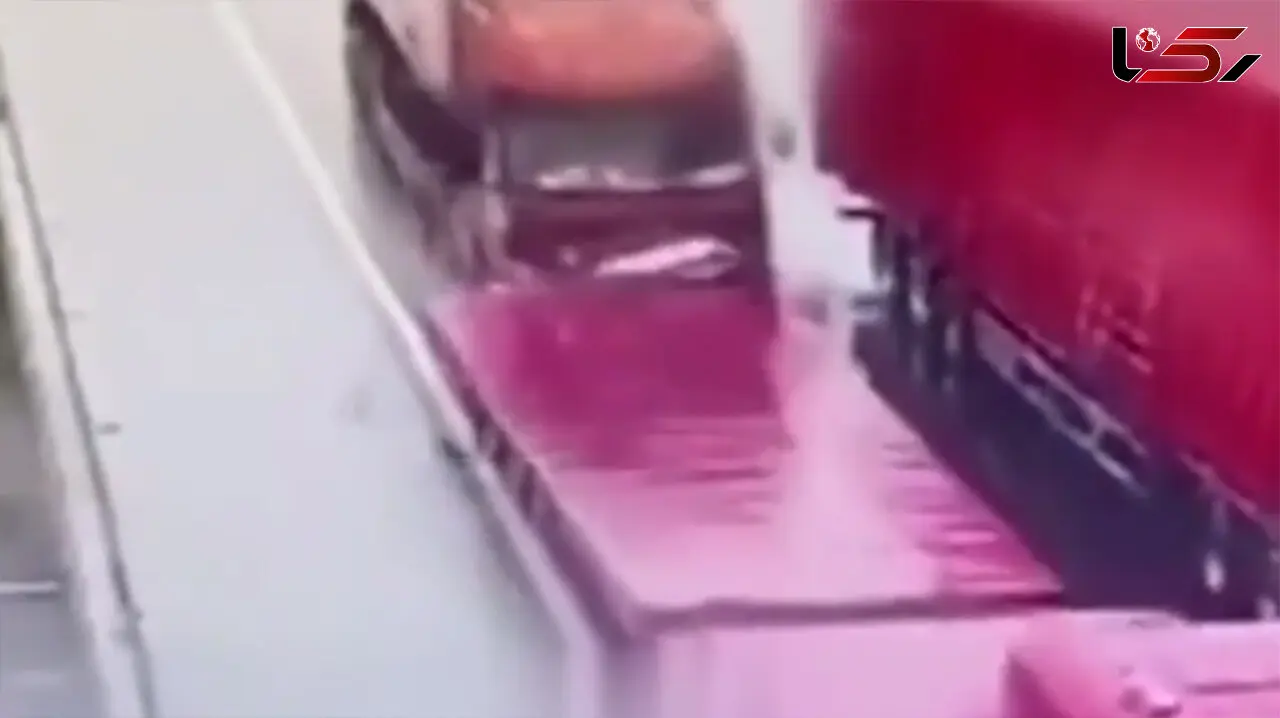 فیلم له شدن خودرو در جاده لغزنده