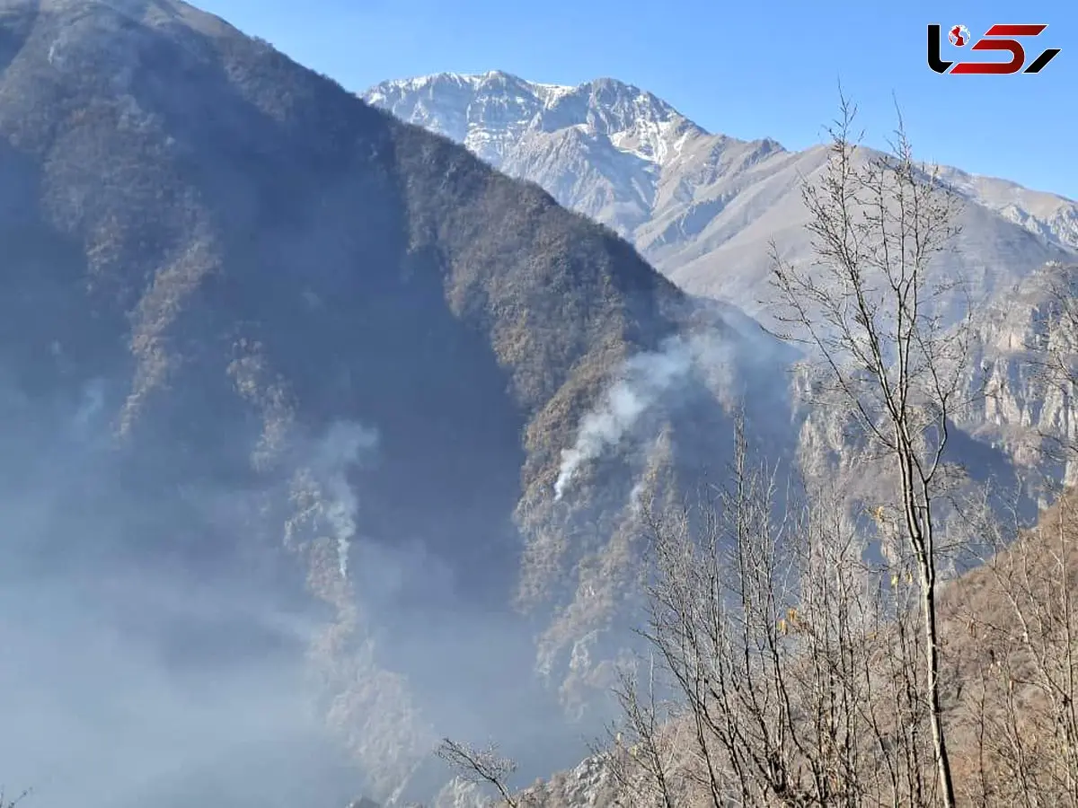 آتش‌سوزی جنگل‌های هیرکانی در الیت همچنان مهارنشده؛ ادامه عملیات هوایی در مرزن‌آباد + فیلم