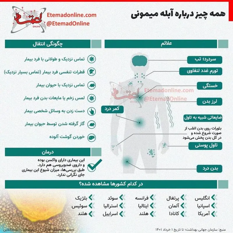 آبله میمونی اینفوگرافی