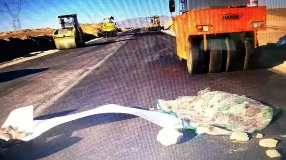 مرگ هولناک کارگر جوان زیر دستگاه غلطک آسفالت کاری + عکس