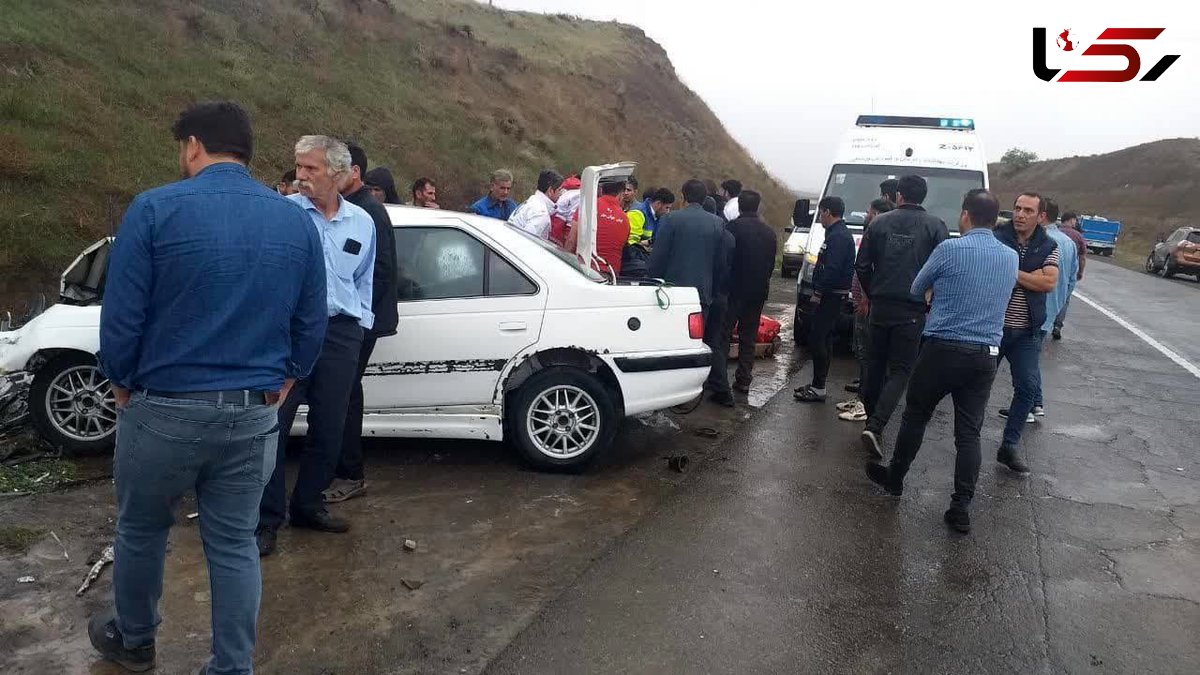 عکس صحنه تصادف خونین در جاده مغان برای 7 مسافر