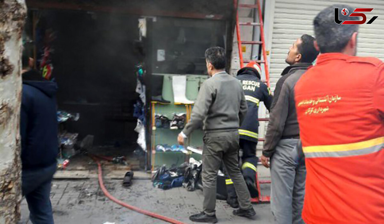 آتش سوزی مغازه کفش‌فروشی در الماس شرق مشهد