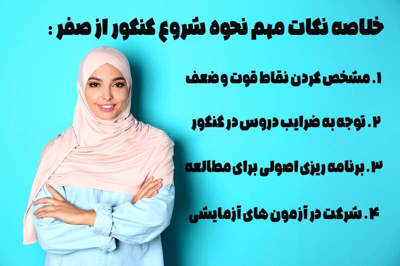 خلاصه نکات گفته شده تا اینجا برای شروع کنکور از صفر