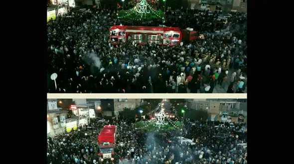 مرگ دلخراش زن 33 ساله در مراسم تشییع شهدا در آران و بیدگل + عکس 