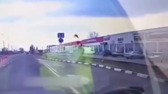 فیلم هولناک از پشتک وارو زدن شاسی بلند در خیابان خلوت / راننده در هوا بیهوش شد