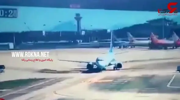 ترمز خلبان هواپیما برای جلوگیری از فاجعه در فرودگاه+ فیلم
