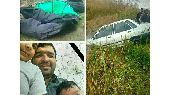 سقوط مرگبار یک خانواده با پراید در کانال آب +عکس
