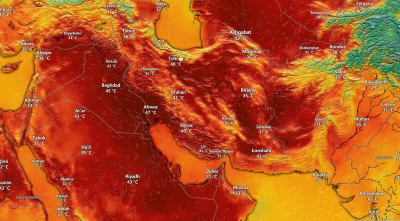 گرمای هوای ایران در 13 مرداد 1403