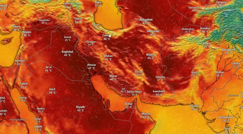 گرمای هوای ایران در 13 مرداد 1403