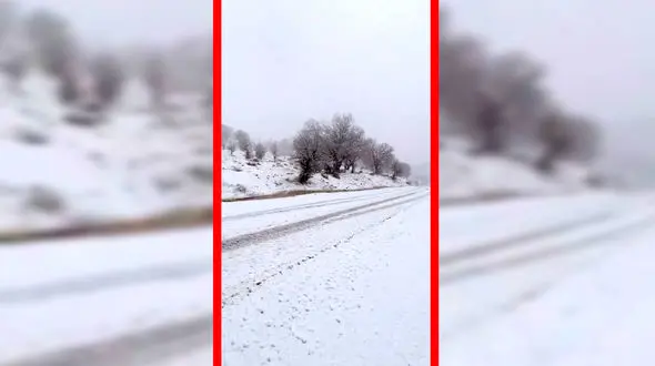 فیلم برف زیبا در تنگه ارغوان ایلام