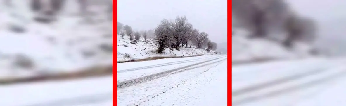 فیلم برف زیبا در تنگه ارغوان ایلام