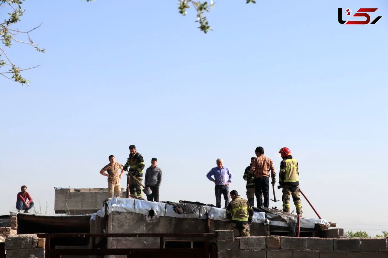 6 عکس از آتش سوزی یک خانه تازه ساخت در قزوین + جزییات