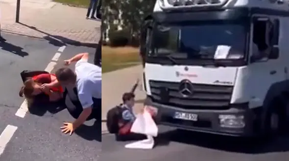 اقدام وقیحانه راننده کامیون با معترضان اکو + فیلم