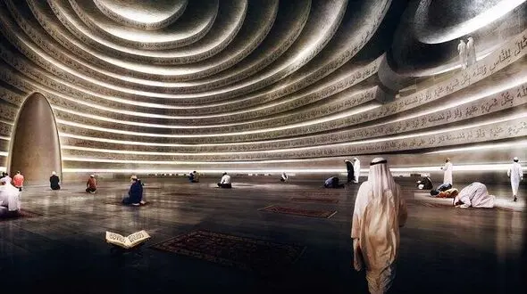 مسجدی مارپیچ در قلب تپنده ابوظبی+تصاویر