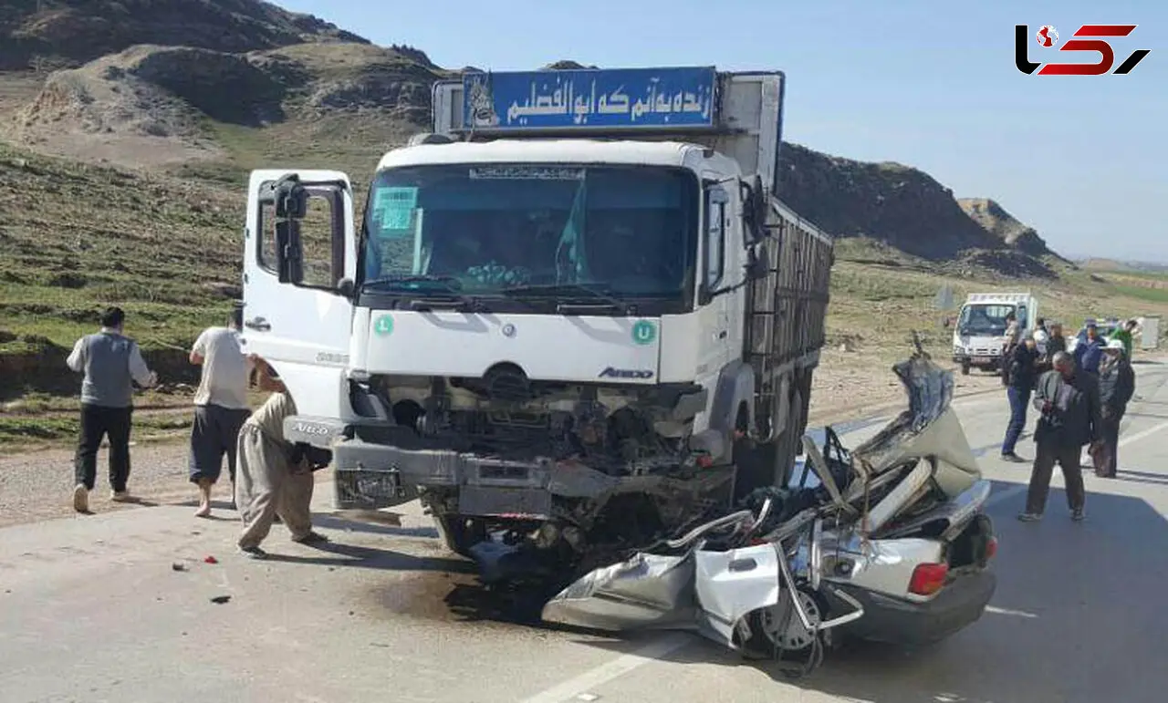 2 برادر جوان با پراید زنده زنده زیر چرخ های کامیون بنز رفتند 