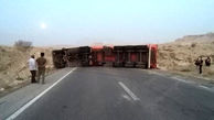  8 ساعت معطلی برای کنارکشیدن یک کامیون واژگون شده در محور کهورستان - لار!