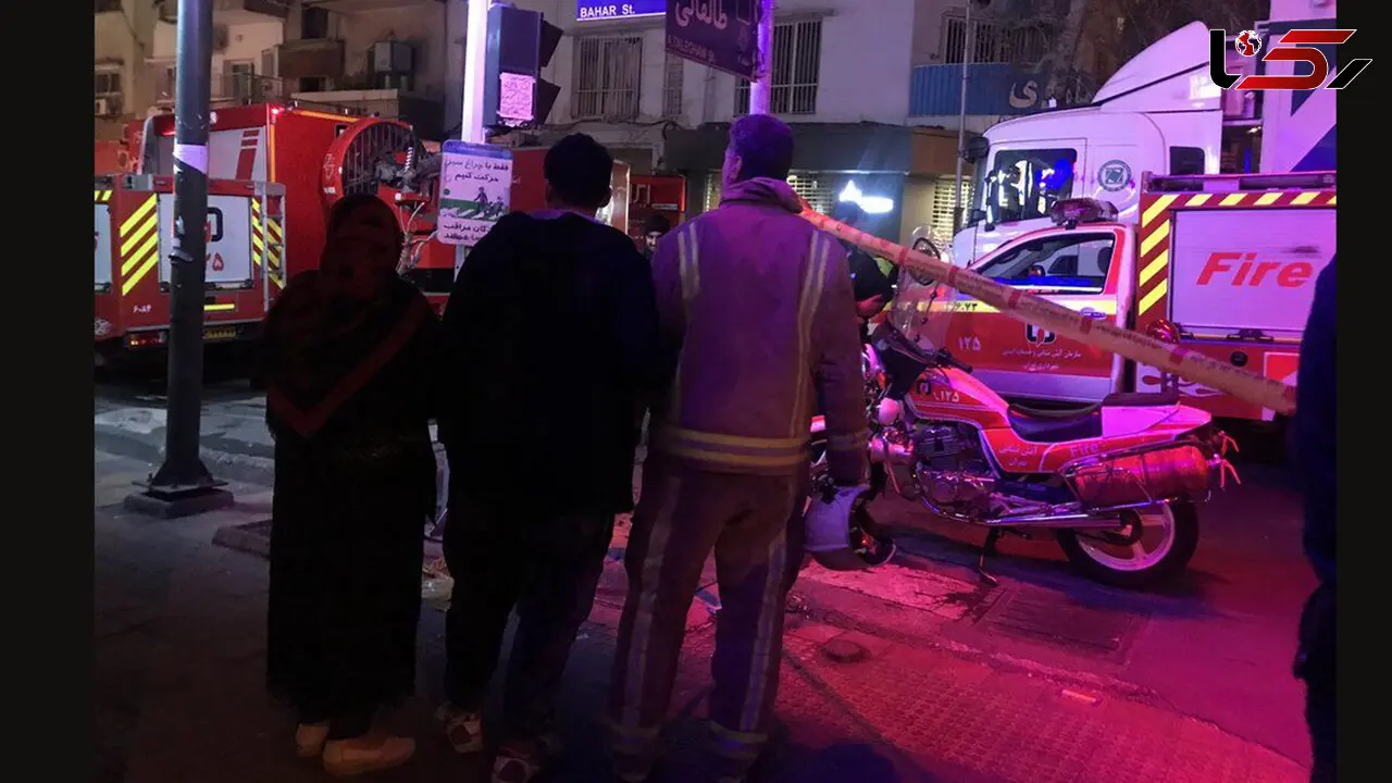 التماس مادر و پسر آتش نشان فداکار در آتش سوزی ساختمان ۱۵۳ بهار / داخل نرو + عکس