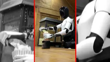 فیلم فروش ذرت بو داده توسط ربات تسلا در برلین