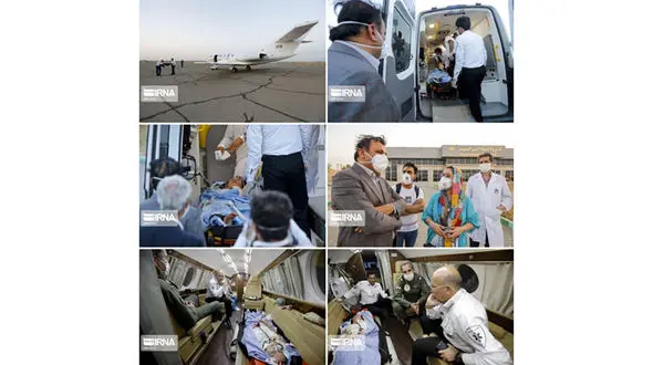 انتقال هوایی شکوفه سادات حسینی به تهران / برای او دعا کنید + عکس