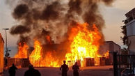 آتش سوزی در انبار لاستیک در اصفهان