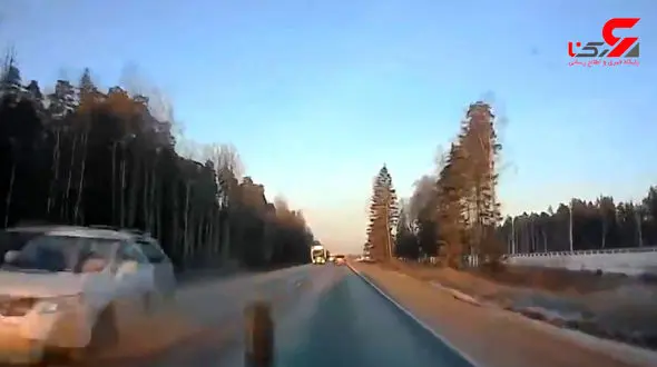 فیلم در رفتن لاستیک خودرو وسط بزرگراه / شوکه می شوید