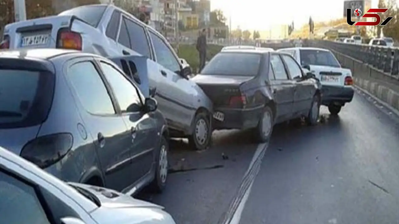 تصادف زنجیره ای در شمیرانات / تصادف 4 خودرو با 4 مصدوم