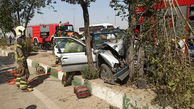 تصادف پژو با درخت در قم با 3 زخمی + عکس ها