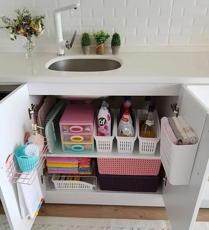 عکس چیدمان کابینت زیر سینک