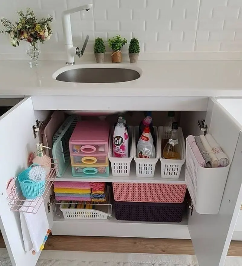 عکس چیدمان کابینت زیر سینک