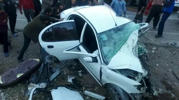 تصادف مرگبار سمند با ساینا +عکس