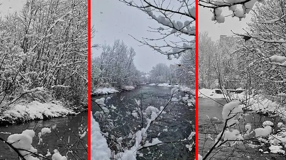 فیلم مناظر زمستانی روستای چم یوسفعلی