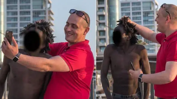 رفتار وحشیانه صهیونیست نژادپرست با یک سیاهپوش + عکس 