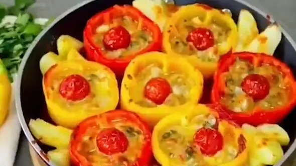 یک شام خوشمزه با فلفل دلمه ای و گوشت قلقلی + فیلم