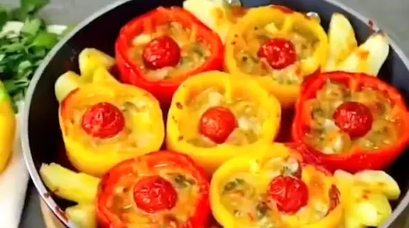 یک شام خوشمزه با فلفل دلمه ای و گوشت قلقلی + فیلم