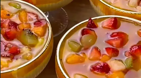 دسر کاسترد با میوه بهترین دسر برای بهار + فیلم