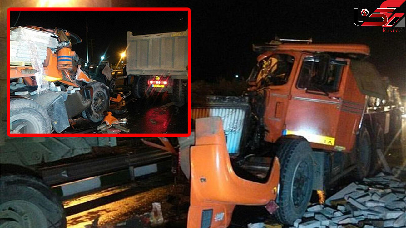 مرگ هولناک راننده کامیونت در تصادف با تریلر در جاده خاوران + عکس