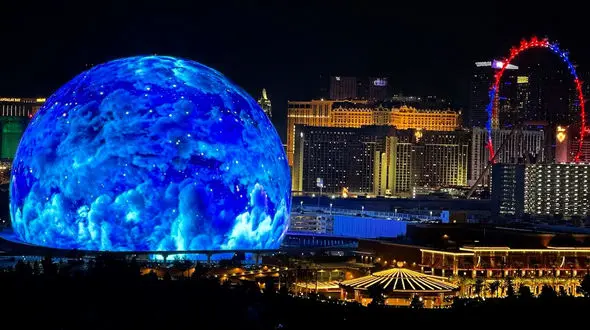 سینمای کروی لاس وگاس آمریکا، بزرگترین صفحه نمایش منحنی جهان 