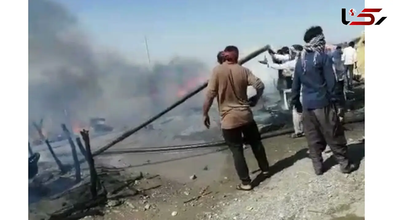 آتش سوزی وحشتناک ۸ خانه در هرمزگان + عکس