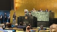 برافراشته شدن عکس سردار سلیمانی در صحن سازمان ملل ! / مشروح سخنرانی رییسی در سازمان ملل 