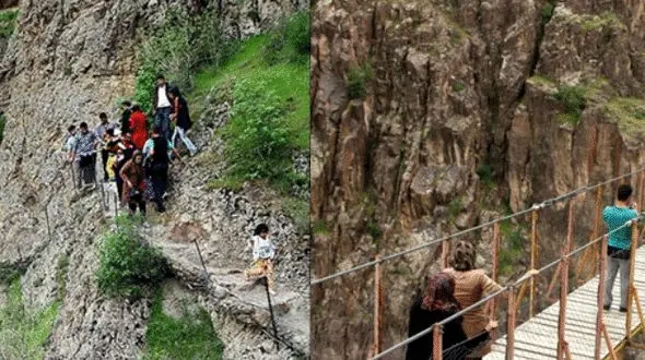 این روزها همه از روی پل معلق رد می شوند +عکس