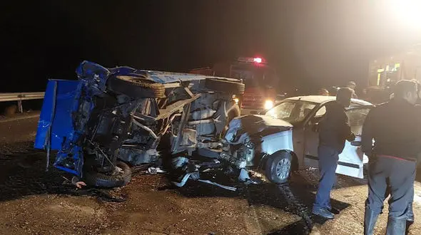 عکس های دلخراش  از مرگ زن و شوهر جوان در جاده شبستر 