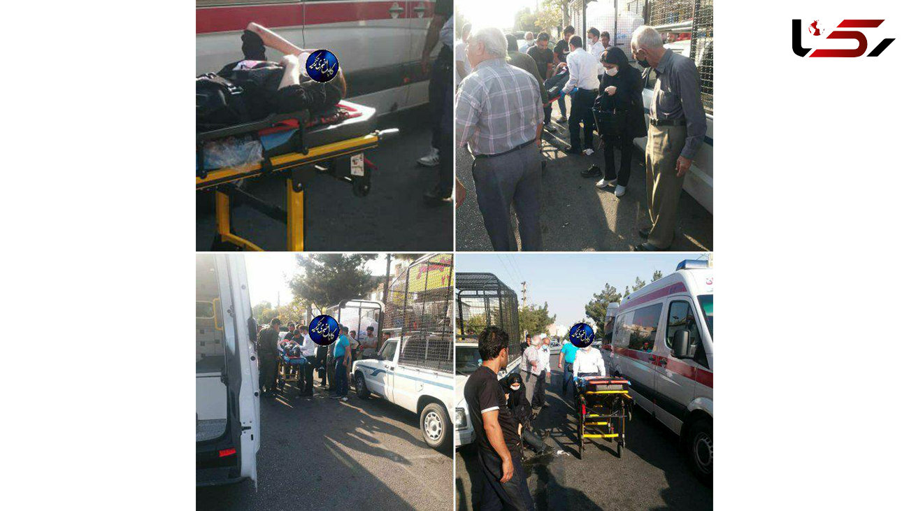 تصادف موتورسیکلت با خانم عابر پیاده با در تهران + عکس