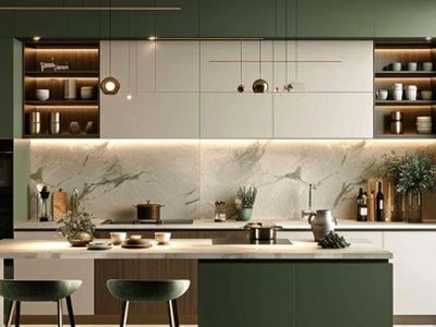 مدل‌ های مدرن کابینت سبز آشپزخانه؛ سبکی مینیمال و لوکس